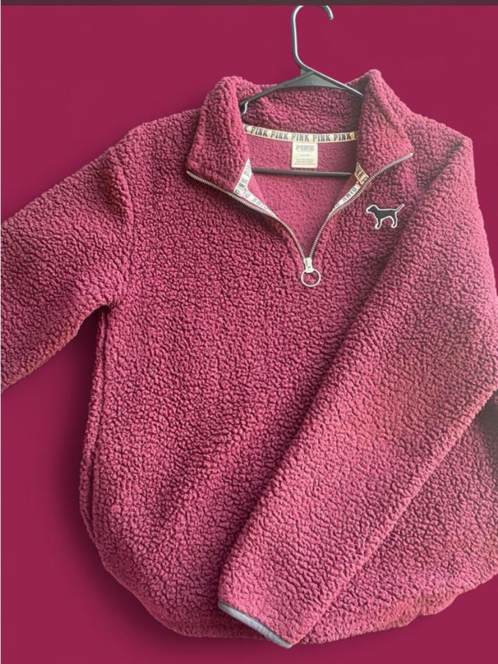 Victoria's Secret Burgundy Sherpa Pullover